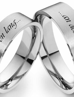 Klassische Edelstahlringe E159 ohne Stein mit Außengravur - Aholming