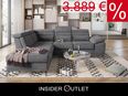 Ecksofa 274x230cm Schlaffunktion Bettkasten Grau Microfaser Feder in 50827