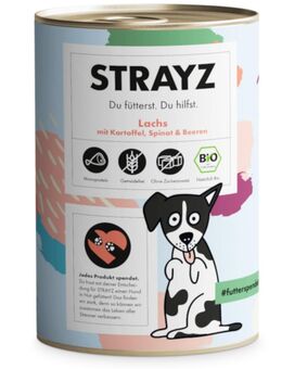 STRAYZ BIO 6 x 400 g - Bio-Lachs mit Bio-Kartoffel, Bio-Spinat & Bio-Beeren