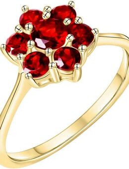 Firetti Fingerring Schmuck Geschenk Gold 333 Fingerring Damenring Blume, mit Granat