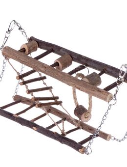 Hängebrücke aus Naturholz - L 27 x B 17 x H 7 cm