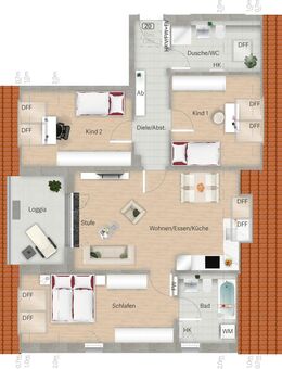 Über 90 Quadratmeter Wohnkomfort mit zwei Tageslichtbädern und Loggia - München
