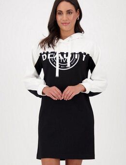 Monari Minikleid Kleid Colorblock Sweat mit Kapuze, regular fit, colorblocking