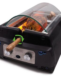 LIVINGTON Tischgrill Rotisserie Chef, 1780 W, 2in1 Dreh- & Plattengrill