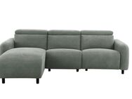 Home affaire Ecksofa SKAANE in Cord, L-Form, 274 cm, manuelle u. elektrische Funktion, rundes Design, Kopfteilverstellung, Federkernpolsterung