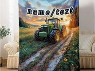 Individuelle Namens- Traktor Flanelldecke – Das perfekte persönliche Geschenk Bauer Landwirtschaft 150x200cm - Ingolstadt