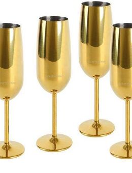 ECHTWERK Champagnerglas, Edelstahl, Sektglas, Sektkelch, Champagnerkelch, bruchsicher, 250 ml