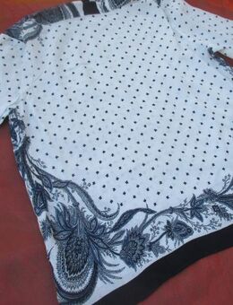NEU * Blumen * Blüten * Flower- Power * Romantik * Bordüre * Print * Hippie- Style * Seiden Gorgette * Tunika * Bluse "ZARA" Gr. 40- 42/ M * dunkel- blau * weiß * - Riedlingen