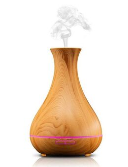Hyrican Luftbefeuchter DT1746YN Aroma Luftbefeuchter, 400ml, App& Sprachsteuerung, 0,4 l Wassertank, Diffuser/Diffusor, 7 LED-Farben, Holzoptik, Alexa, Google