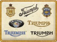 Schönes Triumph Blechschild Logo Evolution Motorrad Biker 30x40 cm - Nostalgic-Art - Hamburg