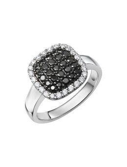 Zeeme Fingerring 925/- Sterling Silber rhodiniert Zirkonia