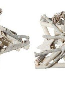 Creativ deco Teelichthalter Weihnachtsdeko (2 St), mit natürlichen Weihnachtsdeko-Elementen, 2er Set, Ø ca. 20 cm