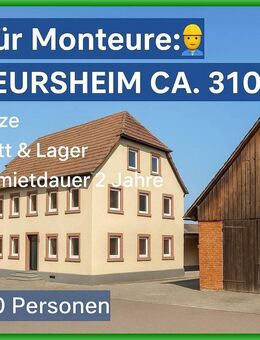 ?? Ideal für Monteure: Großes Monteursheim mit ca. 310?m² Wohnfläche+Stellplätzen,Lager & Werkstatt! - Bretten