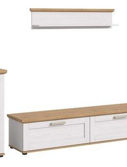 Home affaire Wohnwand Cosenza, (Set, 4-St), Cosenza, Breite: 336 cm, Vitrine, Highboard, Lowboard, Wandboard