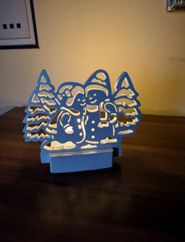 Keramik Weihnachtsdekoration Schneemann Teelichthalter - Heideblick