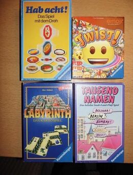 4 Ravensburger Spiele zus. 7,-: Labyrinth Kartenspiel + Tausend Namen Stadt-Land-Fluß +Twist! Emoji+Hab acht! - Flensburg