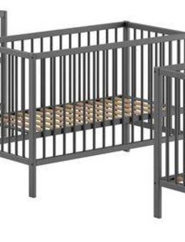 Vipack Babybett Dino 60/120 cm mit 3-fach verstellbarem Lattenrost, stabile Bauweise, Gitterbett aus massiver Buche, wahlweise in 3 Farben