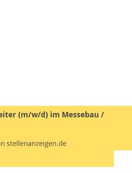 Werkstattleiter (m/w/d) im Messebau / Schreinerei - Köln