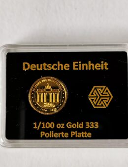 Goldmünze, 1/100 Unze, 333er Gold, PP, Motiv Deutsche Einheit, in Acryl-Kapsel - Neufahrn (Freising)