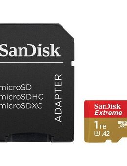 Sandisk microSDXC Extreme, Adapter, 1 Jahr RescuePRO Deluxe Speicherkarte (1000 GB, UHS Class 3, 190 MB/s Lesegeschwindigkeit)