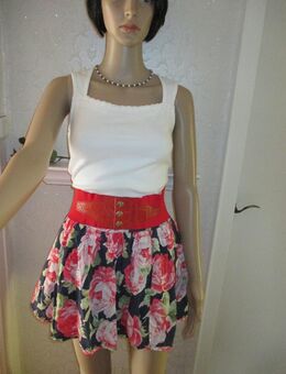 NEU * Romantik * Rosen - Blüten * Flower- Power * Salsa- Style * Mini- Rock "Abercrombie & Fitch" Gr. 36- 38/ S * dunkel- blau * pink * bunt * - Riedlingen