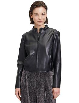 Betty&Co Jackenblazer Betty & Co Bikerjacke mit Stehkragen Nahtführung