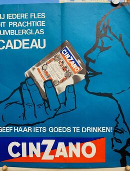 Seltenes original Werbe-Plakat Cinzano 1960 Vintage Poster - Köln