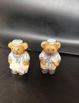 2 Teddybär Dekofigur Steinguss ca. 10cm hoch als Set zusammen Matrosen - Essen