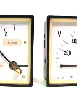 Sammlerstücke: altes Amperemeter + Voltmeter - stammt aus alter Schalttafel - ungeprüft - Biebesheim (Rhein)