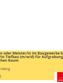 Techniker/in oder Meister/in im Baugewerbe bzw. Werkpolier/in Tiefbau (w/m/d) für Aufgrabungen im öffentlichen Raum - Nürnberg