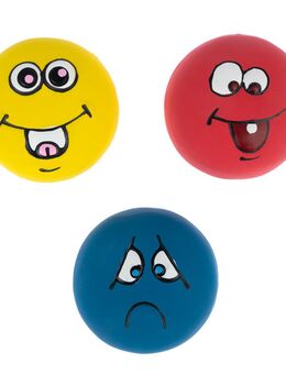 zooplus Basics Hundespielzeug Emoji Latexbälle - 3er Set (je Ø 5 cm)