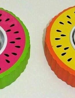 2 bunte Teelichthalter Melone, Holz, neu, + Kerzen - Darmstadt Eberstadt