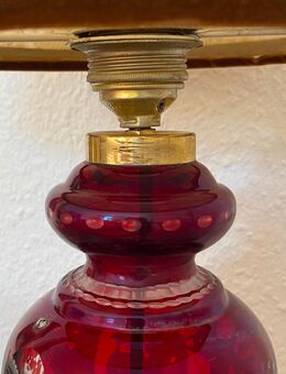 böhmen lampe tischlampe schirm leder alt antik kristall göas - Güstrow