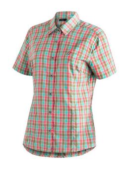 Maier Sports Funktionsbluse Philina Karierte Kurzarm-Bluse für Wandern, Reisen und Freizeit