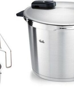 Fissler Schnellkochtopf Vitaquick® Premium, Edelstahl 18/10 (3-tlg., 1 Schnellkochtopf 6,0 L, 1 Metalldeckel, 1 Dünsteinsatz), Made in Germany, mit gelochtem Einsatz