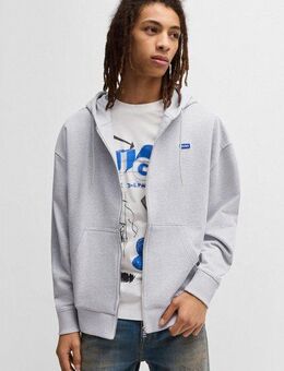 HUGO Blue Sweatjacke Doa mit Kapuze, Logo-Badge