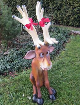 Rentier sitzend Deko Weihnachten für Innen und Aussen - Hergisdorf