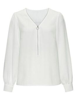 LASCANA Langarmbluse mit Reißverschlussdetail, elegante Damenbluse