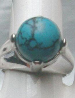 Ring, 925 Silber mit gefassten Türkisstein - Stemmen