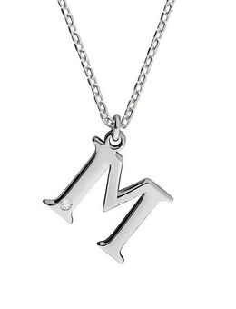 Diamonds by Ellen K. Kette mit Anhänger Silber 925 mit 1x Diamant 0,008ct. Buchstabe M