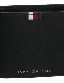 Tommy Hilfiger Geldbörse TH PREM LEA CC FLAP AND COIN, Unisex Geldbeutel, Portemmonnai mit Logo-Schriftzug