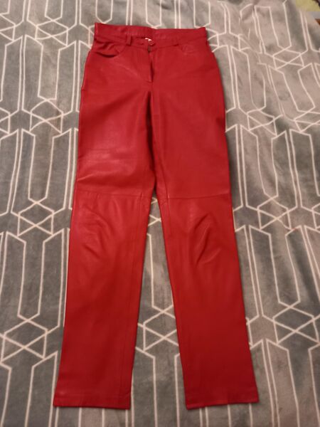 Leder Hose rot Gr. S - Zossen