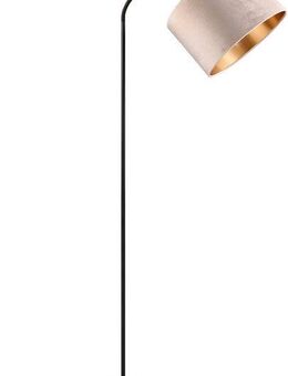 my home Stehlampe JOSIE, Stehleuchte 156cm, mit Fußschalter exkl 1x E27 Leuchtmittel, Ein-/Ausschalter, Leuchtmittel wechselbar, warmweiß - kaltweiß, gebogene Stehlampe Wohnzimmer mit Samtschirm Ø 35cm beige / innen gold