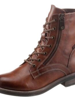 Tamaris Schnürboots, Blockabsatz, Schnürboots Stiefelette mit Zierreißverschluss