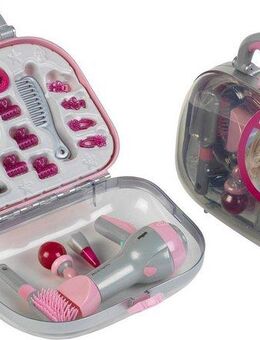 Klein Spielzeug-Frisierkoffer Koffer mit Braun Fön und Zubehör