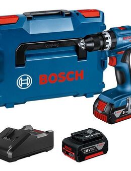 Bosch Professional Akku-Schlagbohrmaschine »GSB 18V-45«, Inkl. 2x Akkus 3,0Ah und Schnellladegerät GAL 18V-40, in L-BOXX