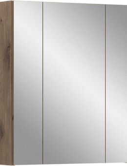 INOSIGN Spiegelschrank Malmö, Breite 60 cm, 3 Spiegeltüren, 9 Fächer, 6 Einlegeböden (1-St) Florenz, Spiegelschrank 3-Türig, Nox Oak NB, 9 Fächer