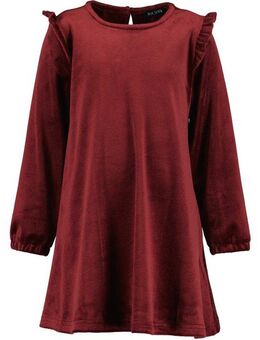 Blue Seven Sweatkleid in samtiger Optik und mit süßen Rüschen