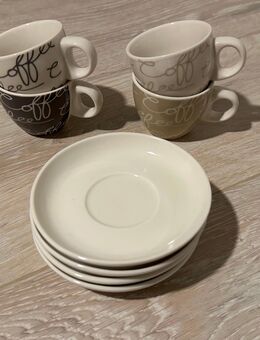4x Espressotassen mit 4x Untertassen – Coffee-Design, Porzellan - Hamburg Harburg