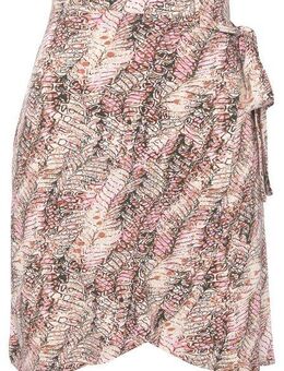 Buffalo Minirock mit Alloverprint, Sommerrock in Wickeloptik mit Bindeband